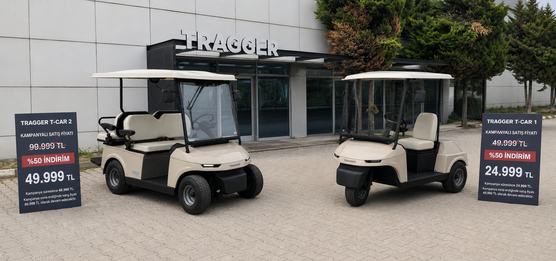 TRAGGER T-Car 2 ve T-Car 1 kampanyalı satış fiyatları — %50 indirim